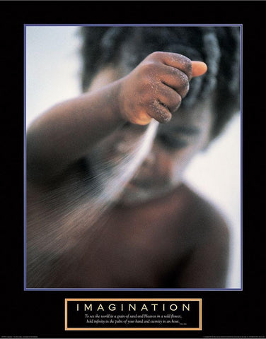 Imagination - Playing in the Sand Black Ornate Wood Framed Art Print with Double Matting by Unknown