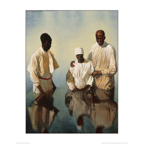 Black Baptism White Modern Wood Framed Art Print by Unknown