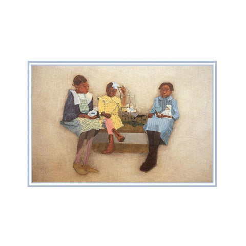 Three Sisters White Modern Wood Framed Art Print by Unknown