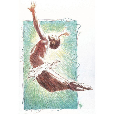 Dancer White Modern Wood Framed Art Print by Unknown