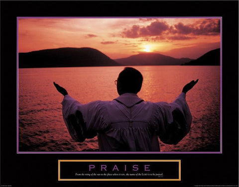 Praise - Pastor Black Ornate Wood Framed Art Print with Double Matting by Unknown