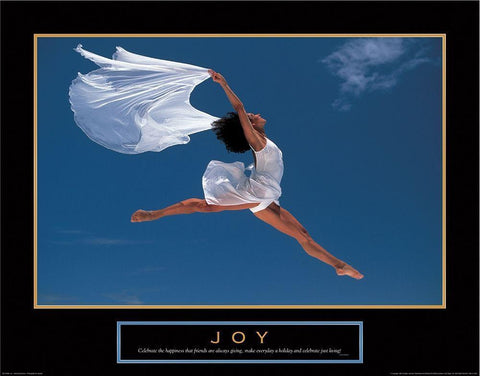 Joy - Dance Black Ornate Wood Framed Art Print with Double Matting by Unknown