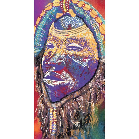 Tribal Masque II White Modern Wood Framed Art Print by Unknown