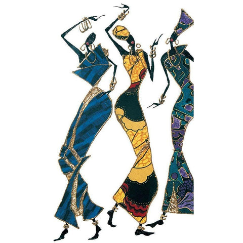 Three Dancers II Black Modern Wood Framed Art Print with Double Matting by Unknown