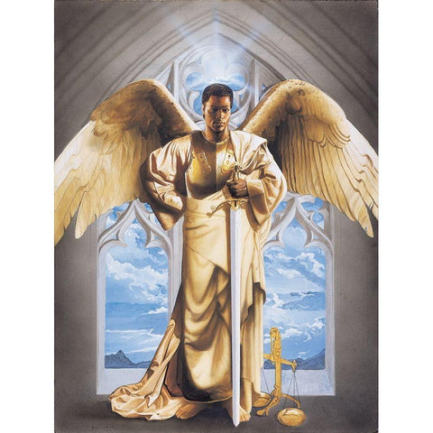 Archangel I Black Modern Wood Framed Art Print with Double Matting by Unknown