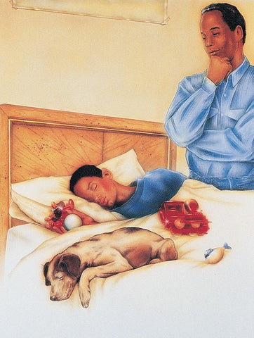 Sleep Tight Black Ornate Wood Framed Art Print with Double Matting by Unknown