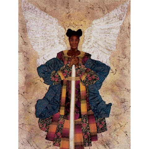 Guardian Angel White Modern Wood Framed Art Print by Unknown