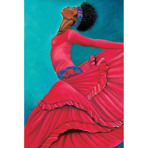 Dancer Black Modern Wood Framed Art Print with Double Matting by Unknown