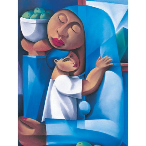 Madonna and Child White Modern Wood Framed Art Print by Unknown