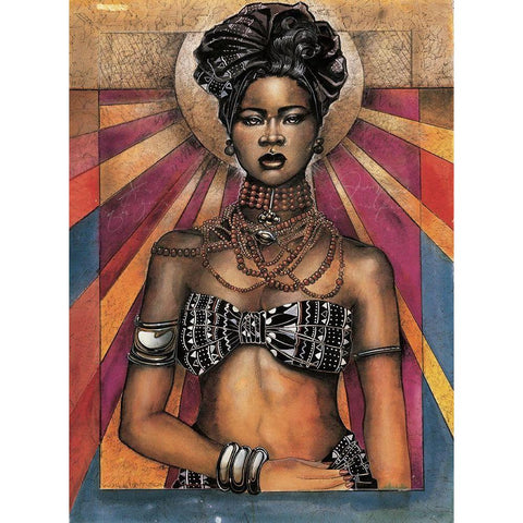 Black Princess Black Modern Wood Framed Art Print with Double Matting by Unknown