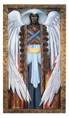 Archangel Center White Modern Wood Framed Art Print with Double Matting by Unknown