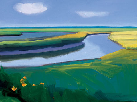 Reservoir Black Ornate Wood Framed Art Print with Double Matting by Unknown