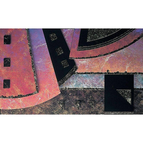 Mosaic Abstract I Black Modern Wood Framed Art Print by Unknown
