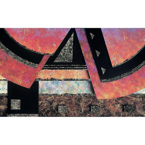 Mosaic Abstract II Gold Ornate Wood Framed Art Print with Double Matting by Unknown