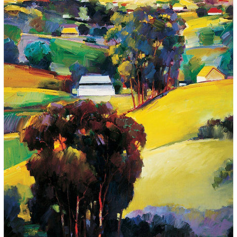 Valley White Modern Wood Framed Art Print by Unknown