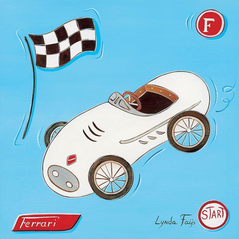 Grand prix I White Modern Wood Framed Art Print with Double Matting by Fays, Lynda