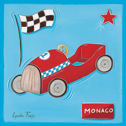 Grand prix II White Modern Wood Framed Art Print by Fays, Lynda