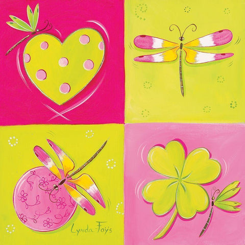 Le jardin de libellule I Black Modern Wood Framed Art Print by Fays, Lynda