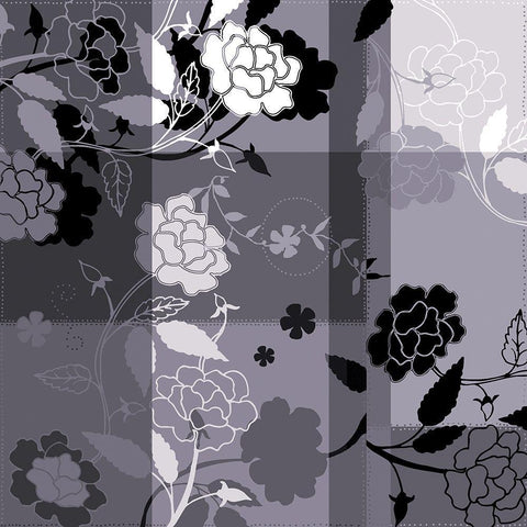 Camelias noirs II Black Ornate Wood Framed Art Print with Double Matting by Desire, Magalie