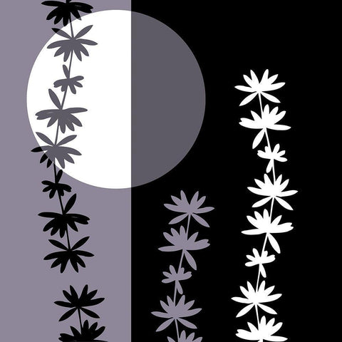 Crepuscule floral II Black Ornate Wood Framed Art Print with Double Matting by Desire, Magalie