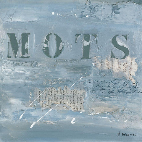 Mots Black Modern Wood Framed Art Print with Double Matting by Boissonot, Michelle
