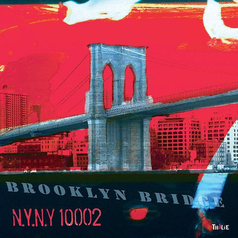 Brooklyn Bridge White Modern Wood Framed Art Print with Double Matting by Thalie