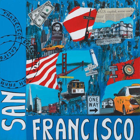 San Francisco White Modern Wood Framed Art Print by Wozniak, Sophie