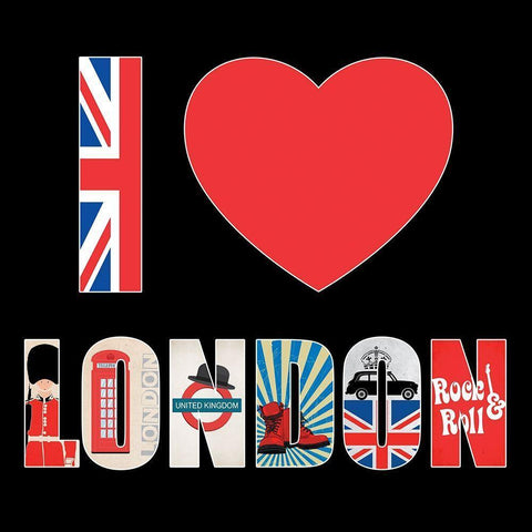 I love London White Modern Wood Framed Art Print with Double Matting by BRAUN Studio