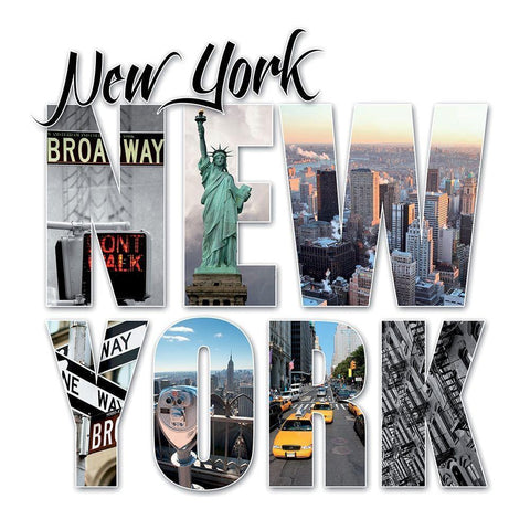 New York Gold Ornate Wood Framed Art Print with Double Matting by BRAUN Studio