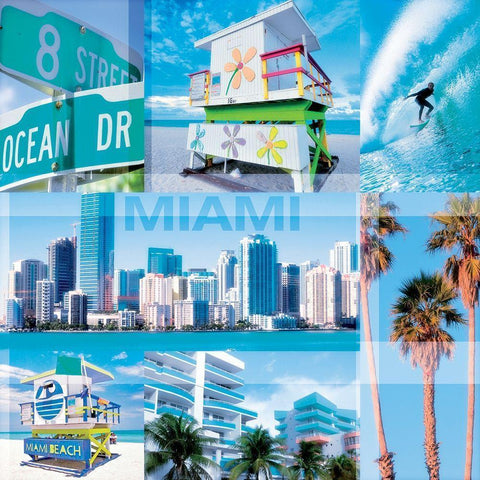 Miami White Modern Wood Framed Art Print by BRAUN Studio