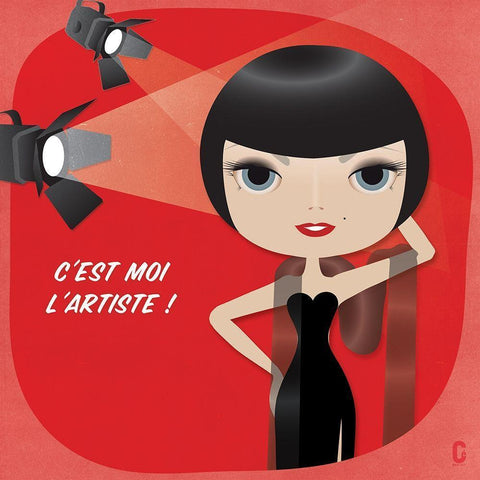 Nenette Star Black Modern Wood Framed Art Print with Double Matting by Nolf, Cecile