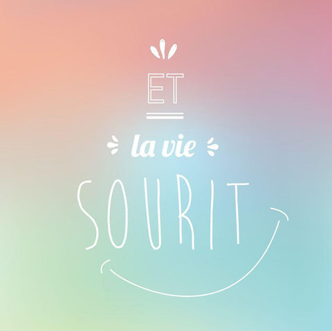 Et la vie sourit White Modern Wood Framed Art Print with Double Matting by Braun Studio