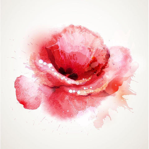 Aquarelle 1 White Modern Wood Framed Art Print by Braun Studio