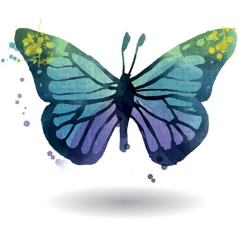 Aquarelle 6 Black Modern Wood Framed Art Print with Double Matting by Braun Studio