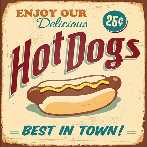 Hot Dogs Black Ornate Wood Framed Art Print with Double Matting by Braun Studio