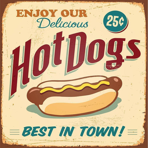 Hot Dogs Gold Ornate Wood Framed Art Print with Double Matting by Braun Studio