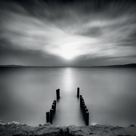 Ponton 5 White Modern Wood Framed Art Print with Double Matting by Braun Studio