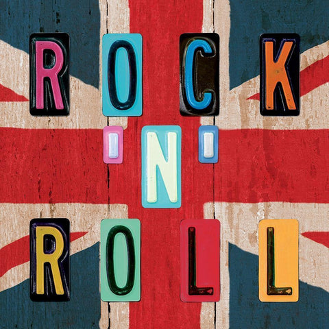 Rockn Roll British Black Modern Wood Framed Art Print with Double Matting by BRAUN Studio