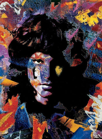 Lui Black Ornate Wood Framed Art Print with Double Matting by Ortega, Guillaume