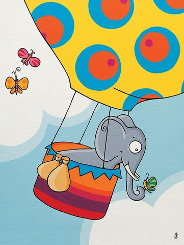 Un petit voyage I White Modern Wood Framed Art Print with Double Matting by Sego