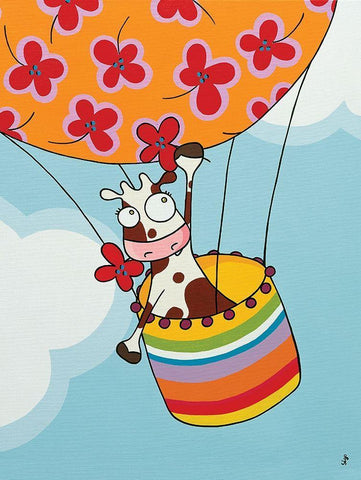 Un petit voyage II White Modern Wood Framed Art Print with Double Matting by Sego