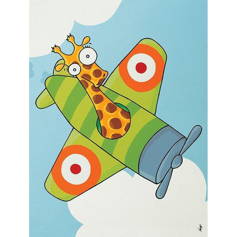 Ã‡a plane pour moi I Black Modern Wood Framed Art Print with Double Matting by Sego