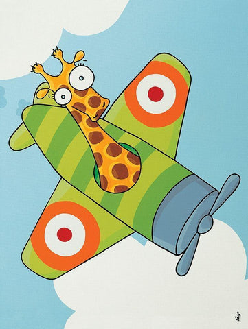 Ã‡a plane pour moi I Black Ornate Wood Framed Art Print with Double Matting by Sego