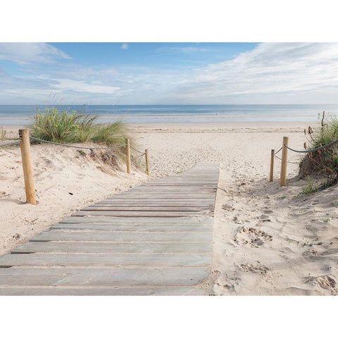 Plage White Modern Wood Framed Art Print by Braun Studio