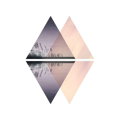 Paysage Geom Black Modern Wood Framed Art Print with Double Matting by Braun Studio