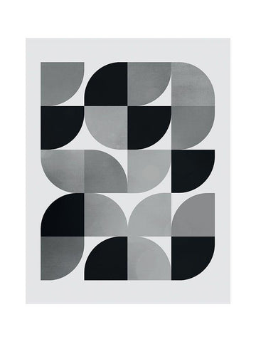 Danish Abstract 1 White Modern Wood Framed Art Print with Double Matting by Braun Studio