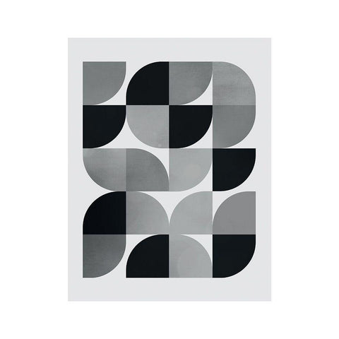 Danish Abstract 1 Black Modern Wood Framed Art Print by Braun Studio