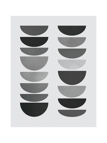 Danish Abstract 3 White Modern Wood Framed Art Print with Double Matting by Braun Studio