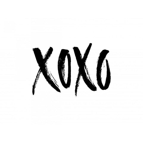 Xoxo Black Modern Wood Framed Art Print with Double Matting by Braun Studio