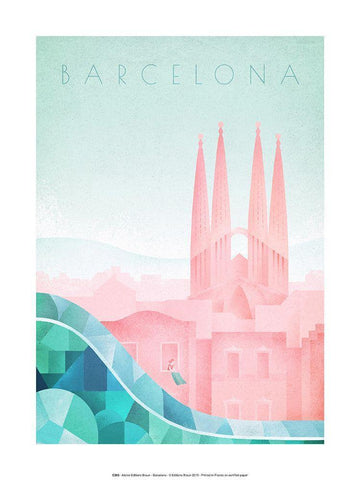 Barcelona White Modern Wood Framed Art Print with Double Matting by BRAUN Studio